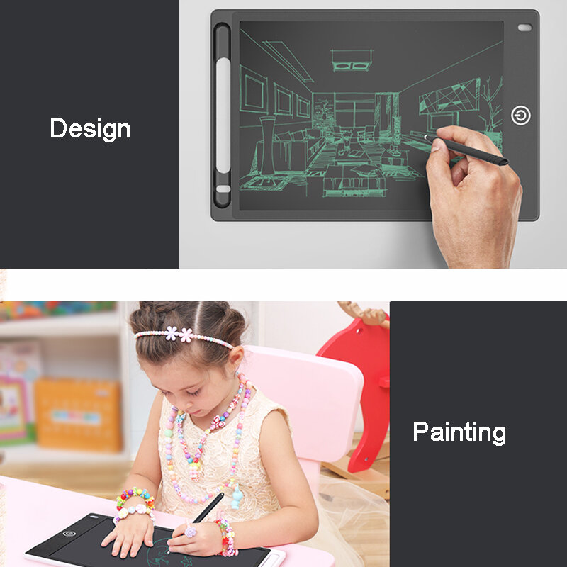 USHARE LED 쓰기 보드 8.5 인치 디지털 쓰기 태블릿 필기 패드 전자 어린이 자기 그리기 패드 펜 세트