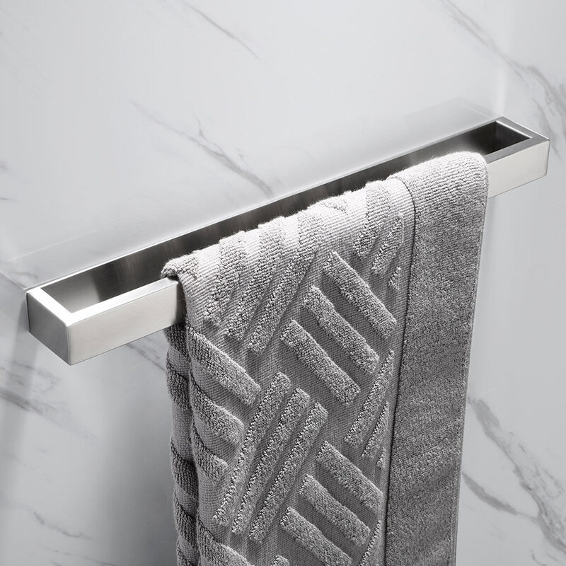 Toallero de acero inoxidable para baño, soporte de toalla autoadhesivo de 40cm, suministros de cocina casera