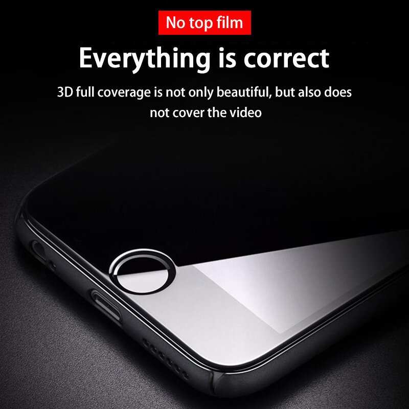 3 Buah Kaca Pelindung Penutup Penuh Melengkung Pada UNTUK IPhone 7 8 6S Plus Pelindung Layar Tempered Pada Kaca Film IPhone 8 7 6