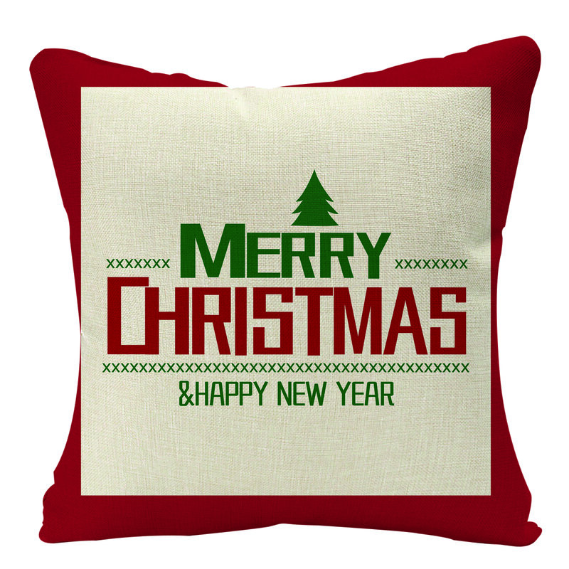 Selamat Natal Rusa Dekorasi Sarung Bantal Penutup Bantal Santa Klaus Selamat Natal Dekorasi Linen Sarung Bantal Sofa Cojin