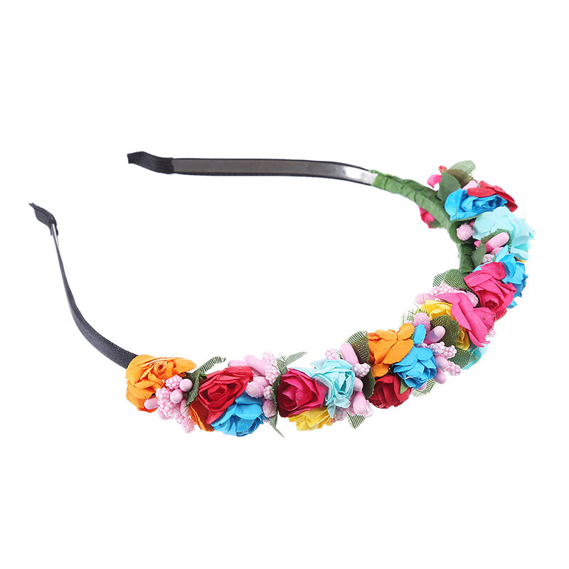 Diademas de flores bohemias para playa, guirnaldas florales hawaianas, rosas de imitación románticas, diademas de boda, nueva flor, 2022