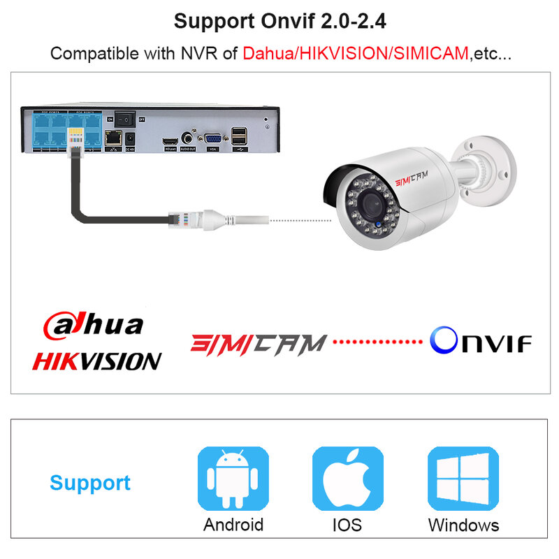 Kamera Pengintai 4K 8MP IP POE Onvif H265 Audio Luar Ruangan Cangkang Logam Tahan Air HD Penglihatan Malam 48V5MP Keamanan Video