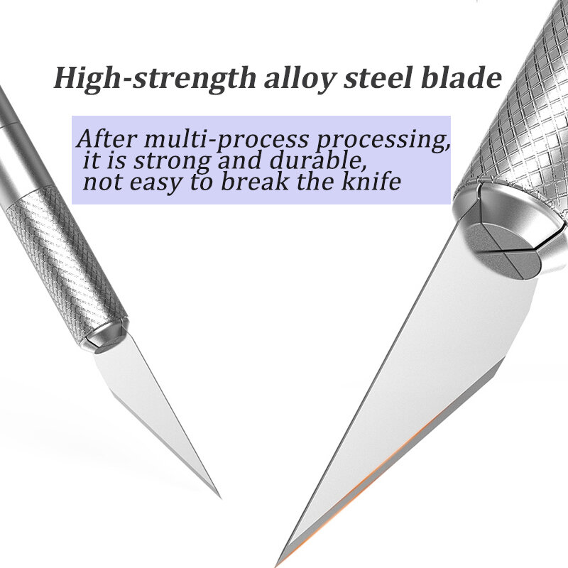 Kit de bisturi metálico, faca e lâminas antiderrapantes pcb diy para conserto de celular, ferramentas manuais