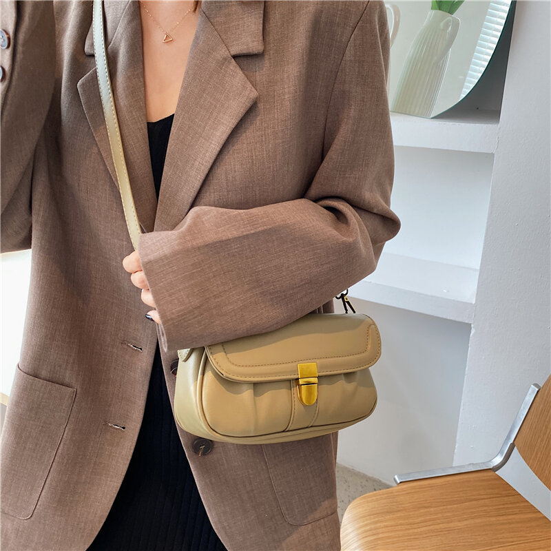 Moda plissado couro do plutônio senhora mensageiro saco de luxo all-match cor sólida senhora bolsa de ombro bolsa de viagem senhora 2021 novo