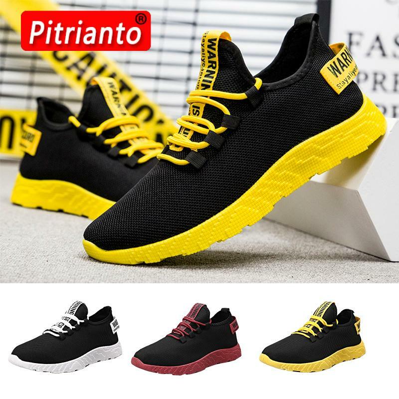 Men Casual Shoes Sneakers Summer Flying Fabric Lac-up Lightweight Comfortable Breathable Walking Plus Size 2021 New Mesh Men