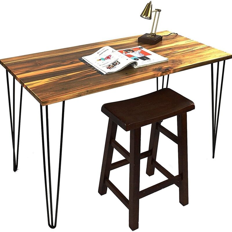 4PCS 12 Zoll Haarnadel Möbel Beine mit Gummi Boden Protektoren für Nachttisch Kaffee Tisch Schreibtisch