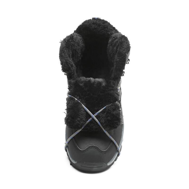 Md único luz botas de inverno masculino com pele ao ar livre botas de neve para homem/mulher tamanho grande 36-47 sapatos de trekking