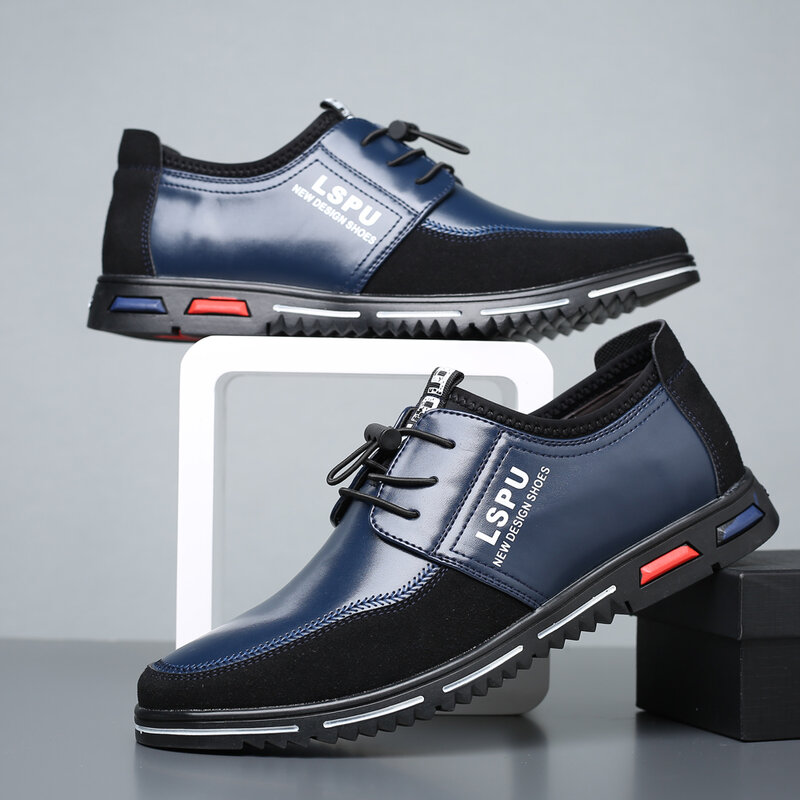 Wysoka marka jakości duże rozmiary obuwie męskie formalne biznes mężczyźni obuwie oddychające Trend w modzie przypadkowi mężczyźni buty czarne