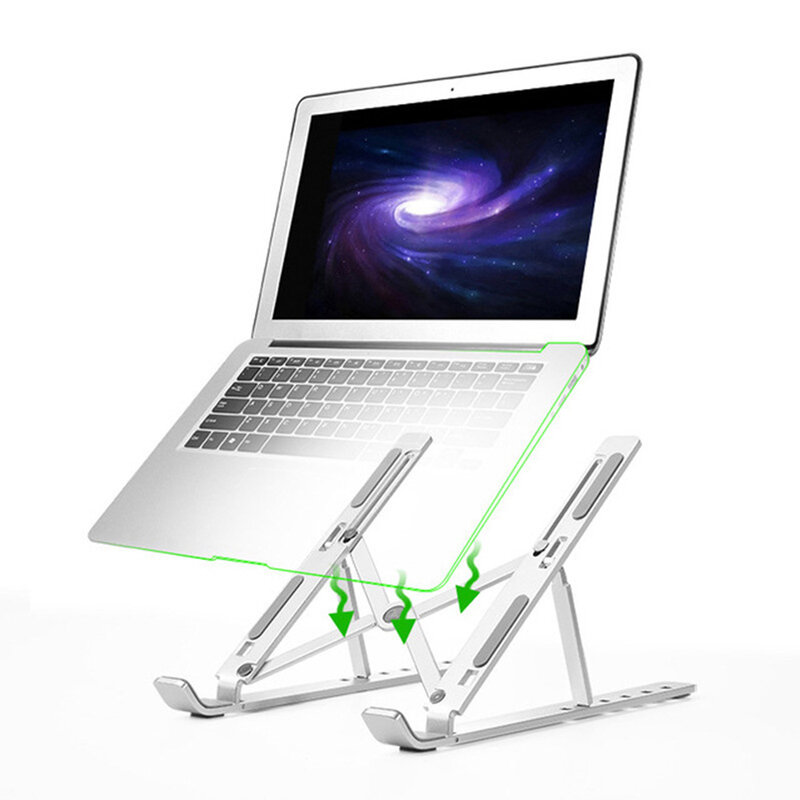 Supporto per Laptop pieghevole supporto da tavolo regolabile in alluminio supporto per Tablet supporto per Laptop a letto