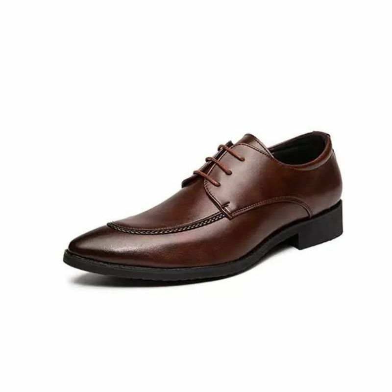 Zapatos Oxford de cuero sintético para hombre, Calzado cómodo con cordones, clásico, a la moda, 3KC887
