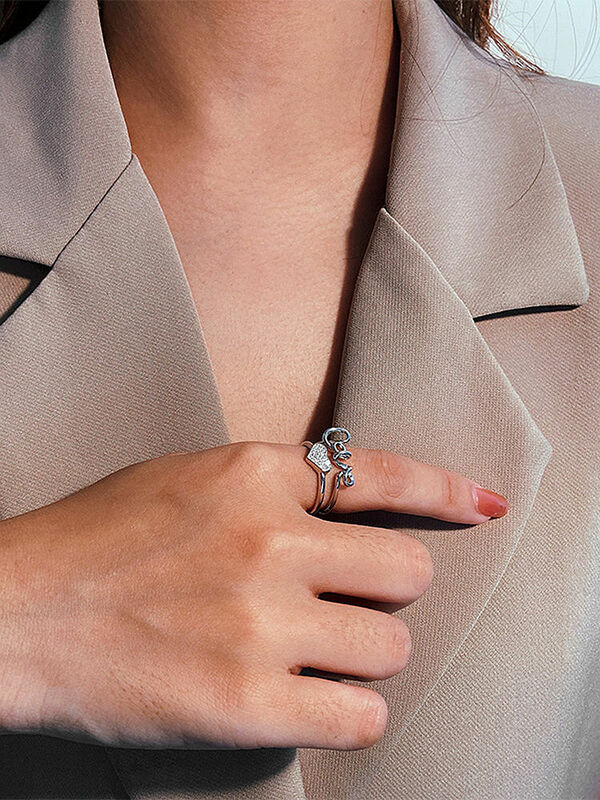 S'STEEL srebro 925 cyrkon pierścień Hollow mniejszości prezent dla kobiet minimalistyczny ślub regulowane pierścionki 2021 Trend biżuteria