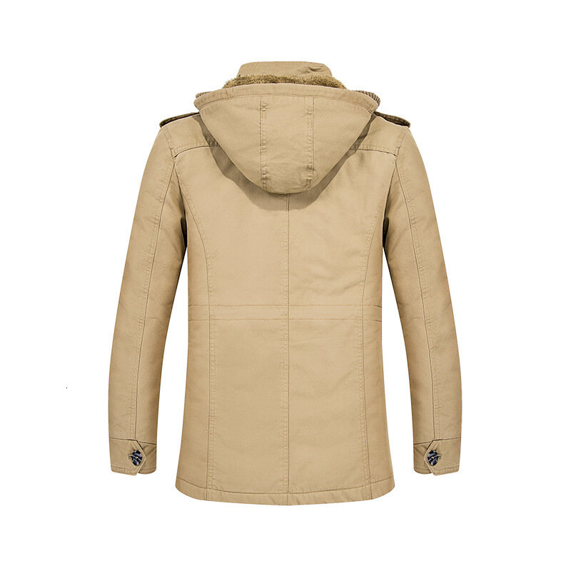 Casaco masculino de inverno, jaqueta corta-vento de algodão puro aumenta o código para aumentar o casaco comprido e solto
