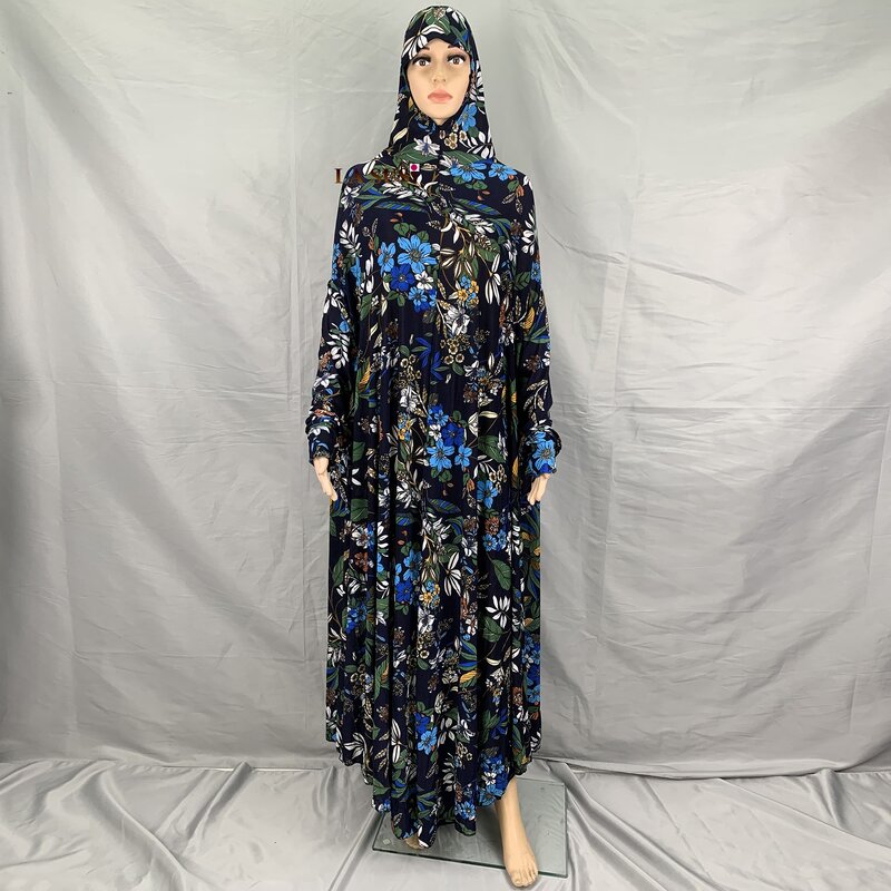 1 Pieces Set Hijab Kaftan Loose Prayer Abaya Islamic Prayer Clothes Muslim Female Long Dress Saudi Arabia Dubai Hooded dress