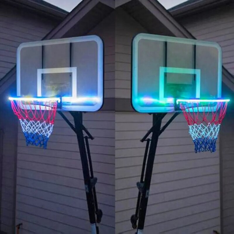 Impressionante basquete hoop sensor-ativado led luz de tira 8 modos flash caixa de basquete led barra de luz colorida