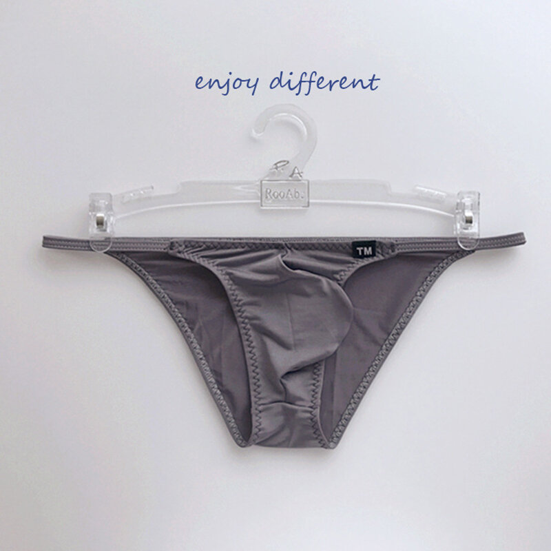 Gợi Cảm Lụa Ice Nam Jockstrap Mỏng Quần Tất Túi Nam Bikini Trong Suốt Thấp Eo Quần Lót