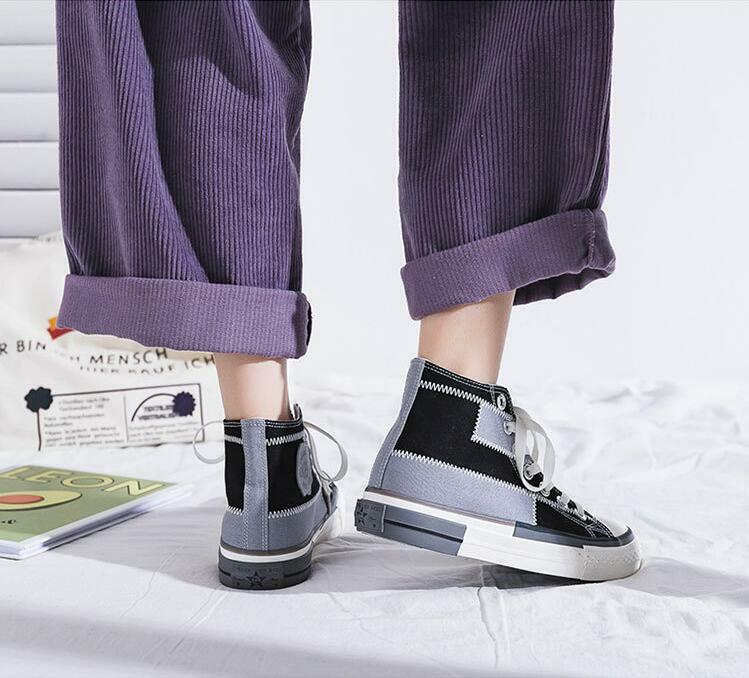 Damskie buty wulkanizowane retro wysoki designerski płócienny trampki damskie jogging walking tenis masculino zapatillas kosz homme sapato