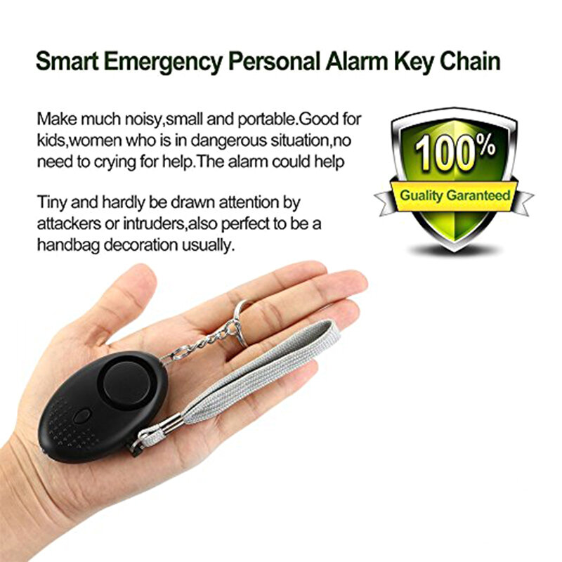 Emergency Personal Security Alarms Keychain Self-Defense 130 DB Decibels With LED Light Safety Key Chain Pedant Security Alarms