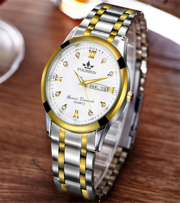KMQI-reloj de cuarzo deportivo para hombre, cronógrafo luminoso de lujo, de acero inoxidable, con fecha, resistente al agua