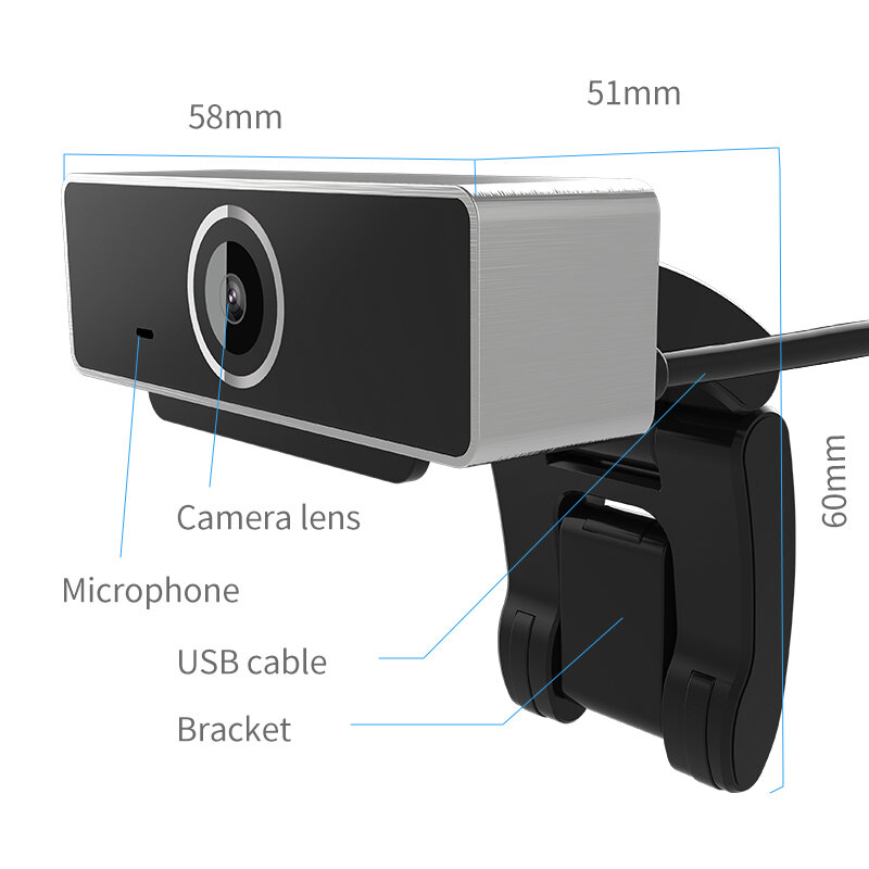 1080P Usb Webcam 1920*1080 Dynamische Resolutie Met Microfoon Web Camera Voor Microsoft Pc Laptop Black