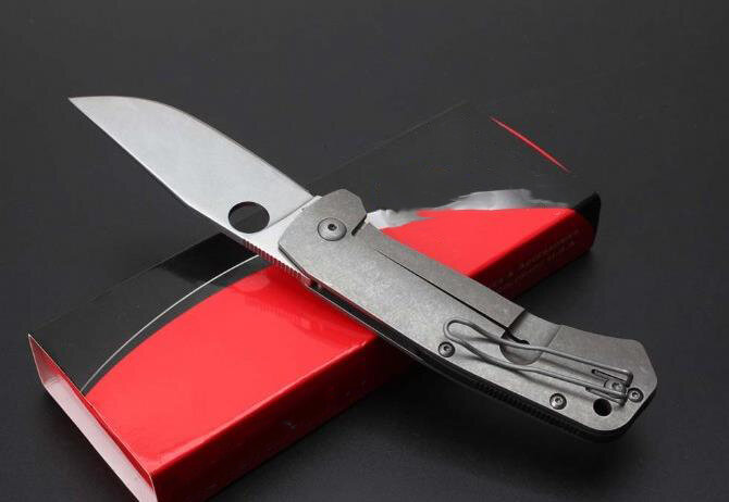 Wysokiej jakości twardość składany nóż D2 ostrze tytanowy aluminiowy uchwyt Saber bezpieczeństwo na zewnątrz kieszonkowe narzędzie EDC HW549