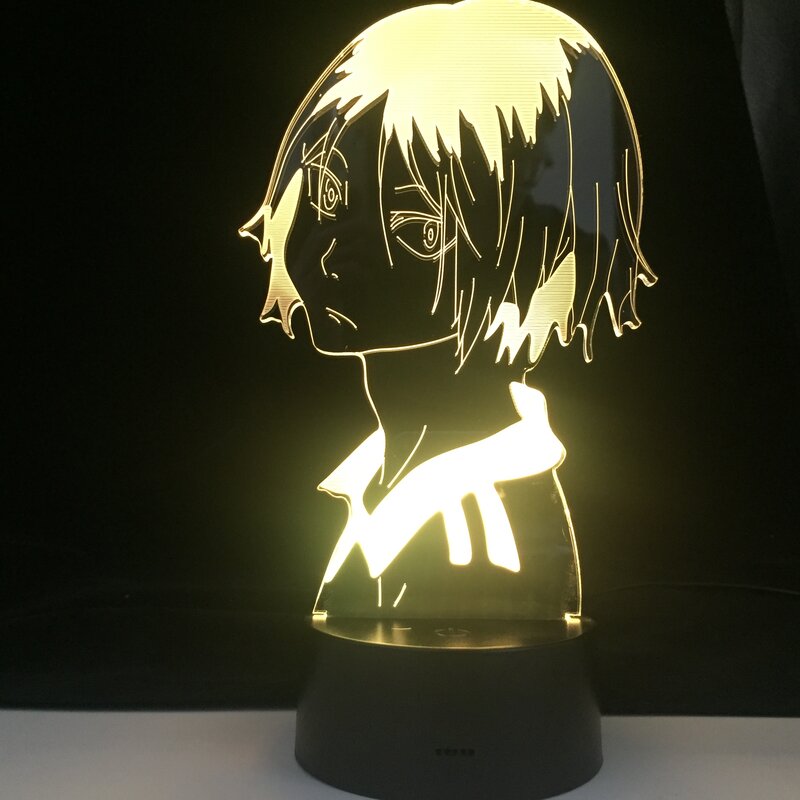 KENMA KOZUME profil LED ANIME lampa HAIKYUU 3D Led 7 kolory jasne japońskie Anime pilot podstawa lampa stołowa Dropshipping