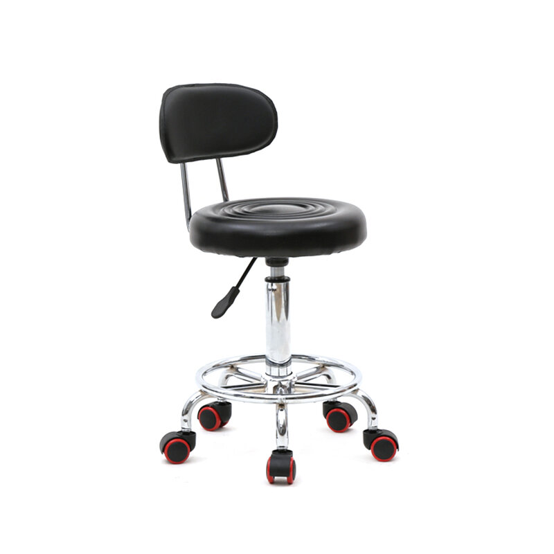Cadeira giratória de couro em 2 cores, assento para salão de beleza ajustável com altura ajustável e em 2 cores