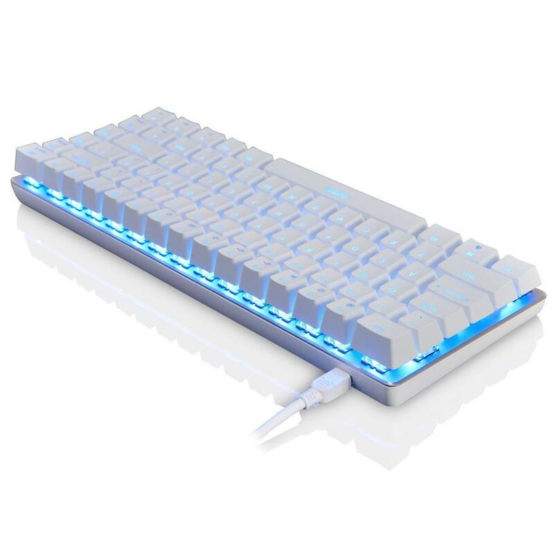 Механическая игровая клавиатура, USB Проводная клавиатура с 18 режимами, RGB подсветкой, 82 клавиши, синяя/черная оси, для профессиональных гейме...