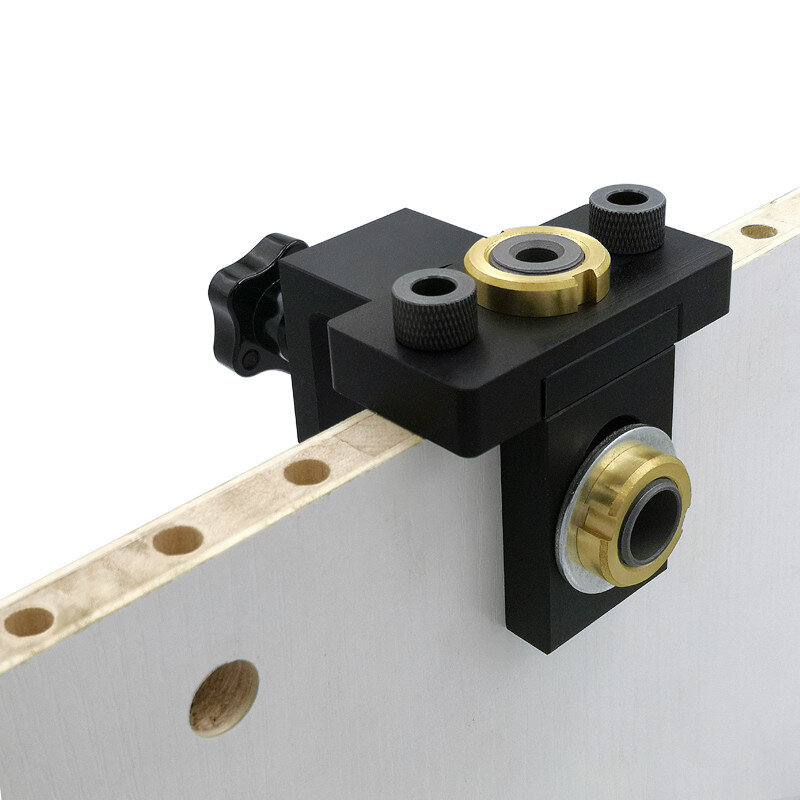 Gabarit de perçage 3-en-1 réglable pour assemblages de menuiserie, avec mèche de 8/15 mm, guide de perçage