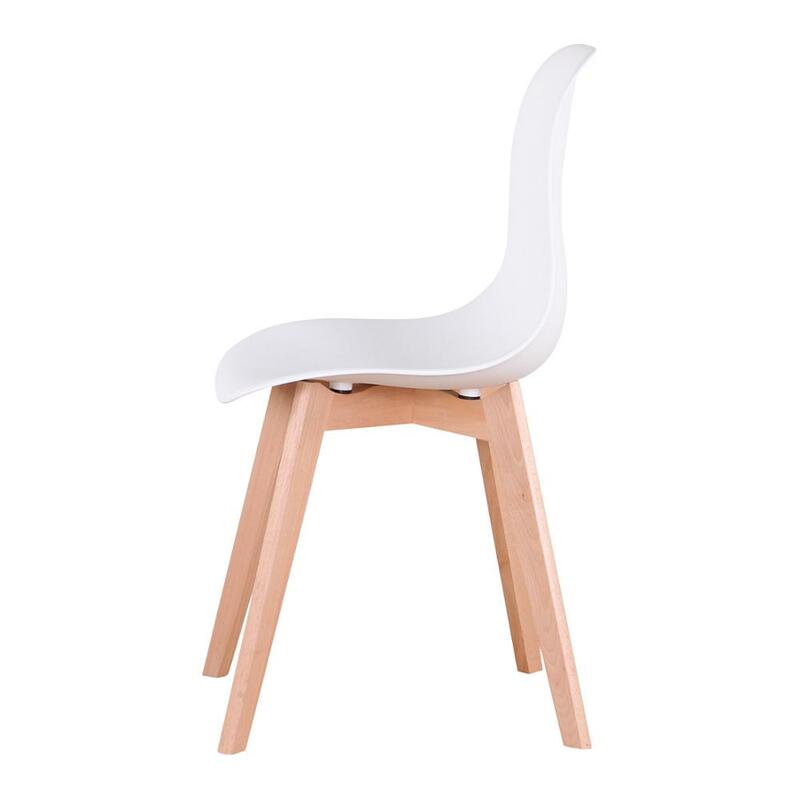 EGOONM – ensemble de 4 chaises de salle à manger avec pieds en bois massif, pour salon, salle à manger, chambre à coucher, bureau (blanc/noir/gris)