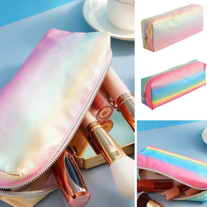 Cute Pencil Cases Shiny Stationery Kawaii Square Pen Case Pouch Storage Bags Large Colorful Capacity Suppli Student School C6S7