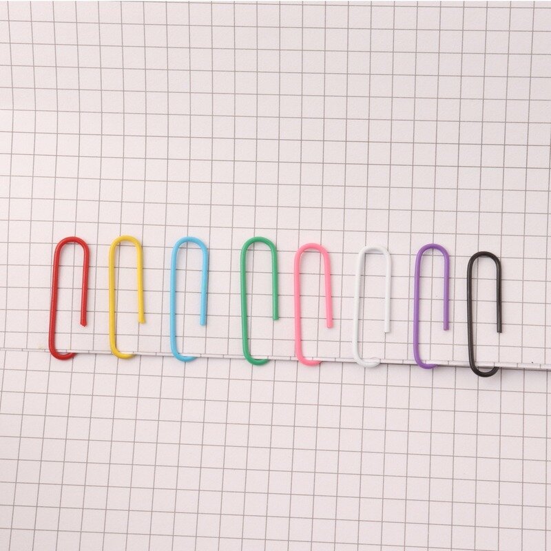 Clipe de papel colorido 28mm, clipe de papel de suprimentos de escritório com 200 peças