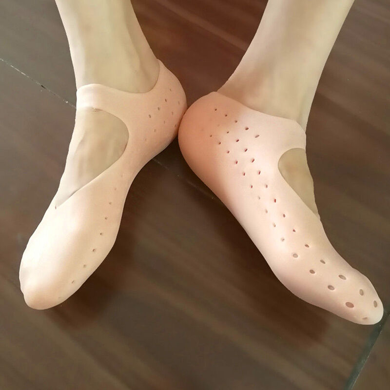 Caliente 1 par de silicona hidratante sólido Delgado Gel talón calcetines roto pie Protector de cuidado de la piel nueva