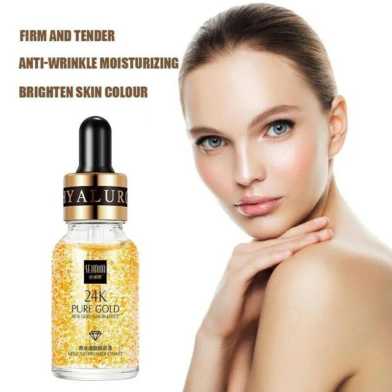 24K Gold Niacinamide Face Essence Anti Anti-aging Serum Moisturzing Pores Care Acid Skin Hyaluronic Repairs H6F4