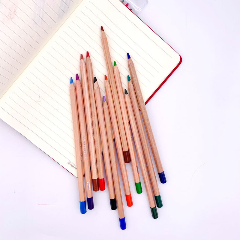 12 cores chumbo núcleo 4.0 solúvel em água lápis coloridos desenho colorido lápis conjunto colorido de alta qualidade coloração escola arte suppli