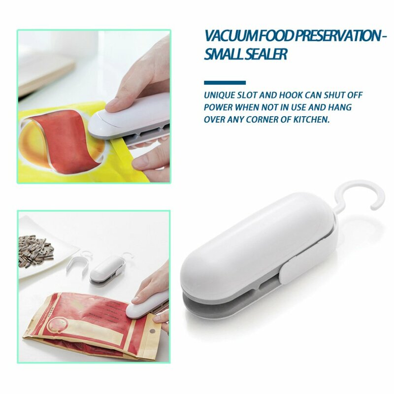 Mini macchina portatile per sigillare alimenti snack per alimenti portatili confezionamento sottovuoto sacchetto di plastica termosigillatrice tappatore di chiusura