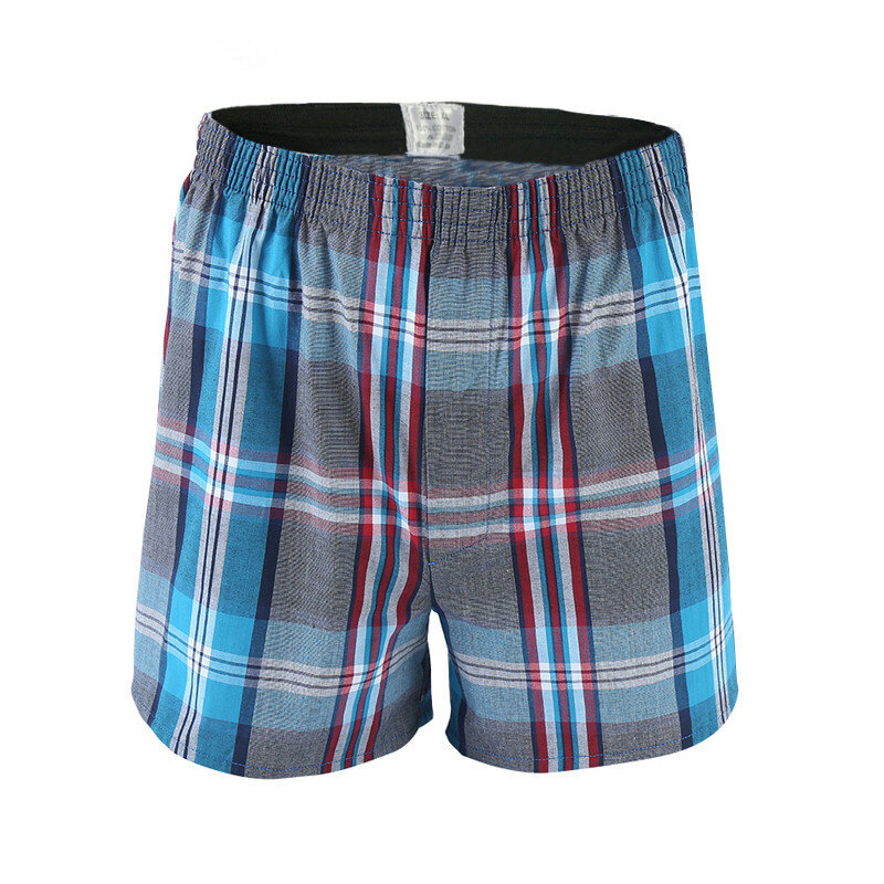 Boxer en coton pour homme, sous-vêtement masculin, Short en tissu écossais, court et respirant, grande taille, 4 pièces
