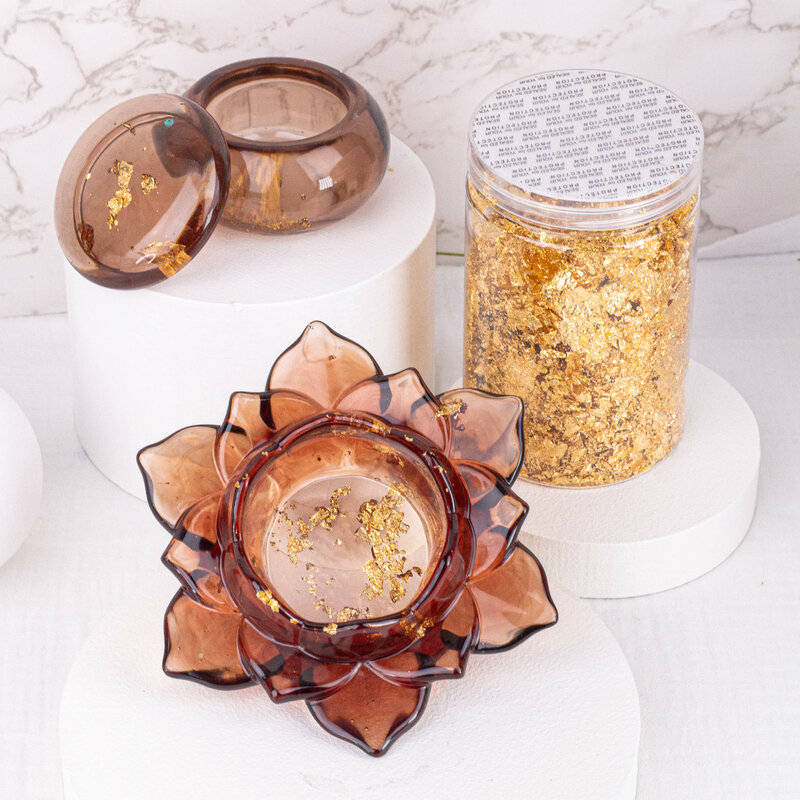Molde de resina epoxi con forma de hoja de oro rosa, materiales de decoración dorada para joyería, herramienta de fabricación