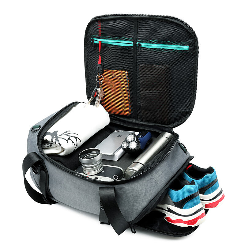 Bolsa de equipaje impermeable de gran capacidad, bolso de hombro cruzado, bolsa de almacenamiento de zapatos, organizador de viaje corto