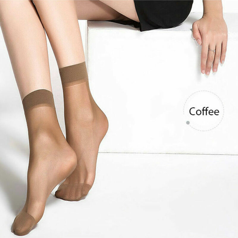 10 Pairs Women Nylon Elastic Short Ankle Sheer Stockings Silk Short Socks Summer Thin Socks