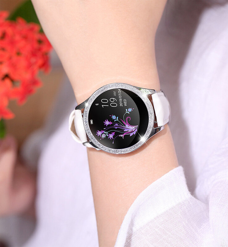 Kw20 ip68 à prova dip68 água relógio inteligente feminino adorável pulseira monitor de freqüência cardíaca monitoramento sono smartwatch conectar ios android