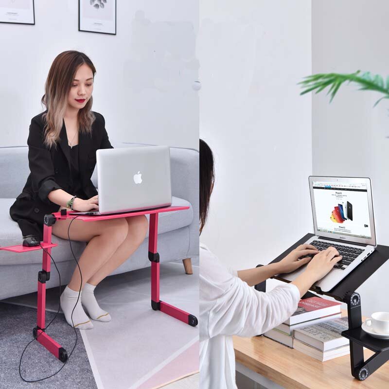 Laptop Desk Portable Adjustable Aluminum Ergonomic TV Bed Laptop Tray PC Table Stand Notebook Table Desk Stand With Mouse Pad