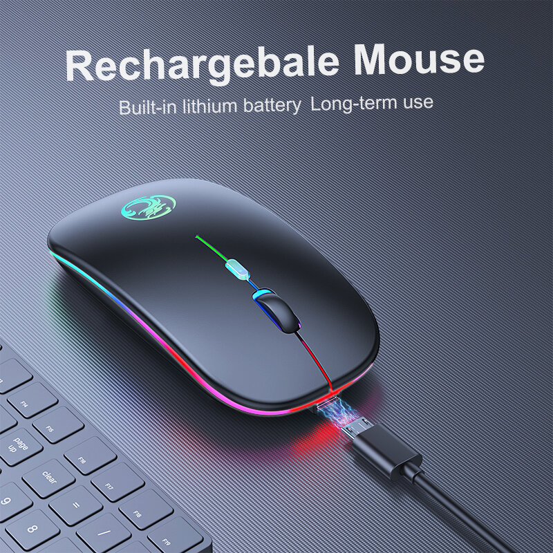 Mouse da gioco Mouse Wireless Bluetooth RGB Mouse ricaricabile Computer Wireless silenzioso Mause LED retroilluminato ergonomico per PC portatile