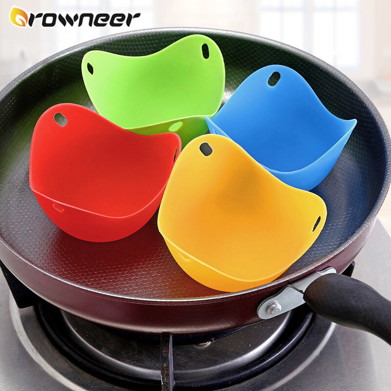 Cute Colorful Egg Poacher Silicone Egg Bowl Convenient Egg Cup Mold Pancake Maker Kitchen Breakfast Boiled Water Cooking Tool