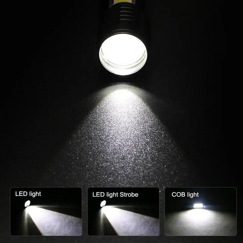 ZHIYU-Mini linterna de enfoque con Zoom COB + XPETactical, linterna LED recargable por USB, llavero impermeable, Cob de trabajo