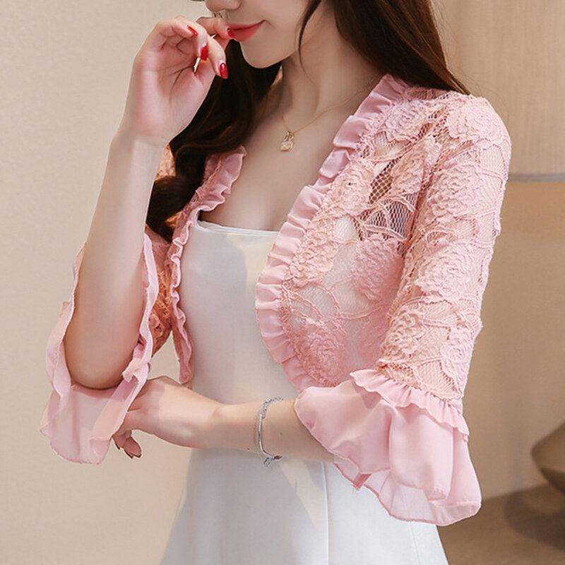 Women's Round Collar Shawl with Plain Floral Lace as Gifts for Girls NYZ Shop