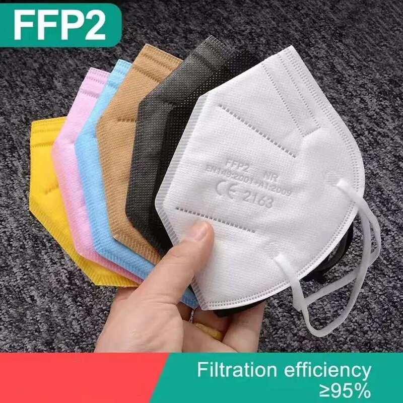 Mascarilla facial protectora FFP2, máscara reutilizable de 5 capas con certificado CE, entrega en 10 días