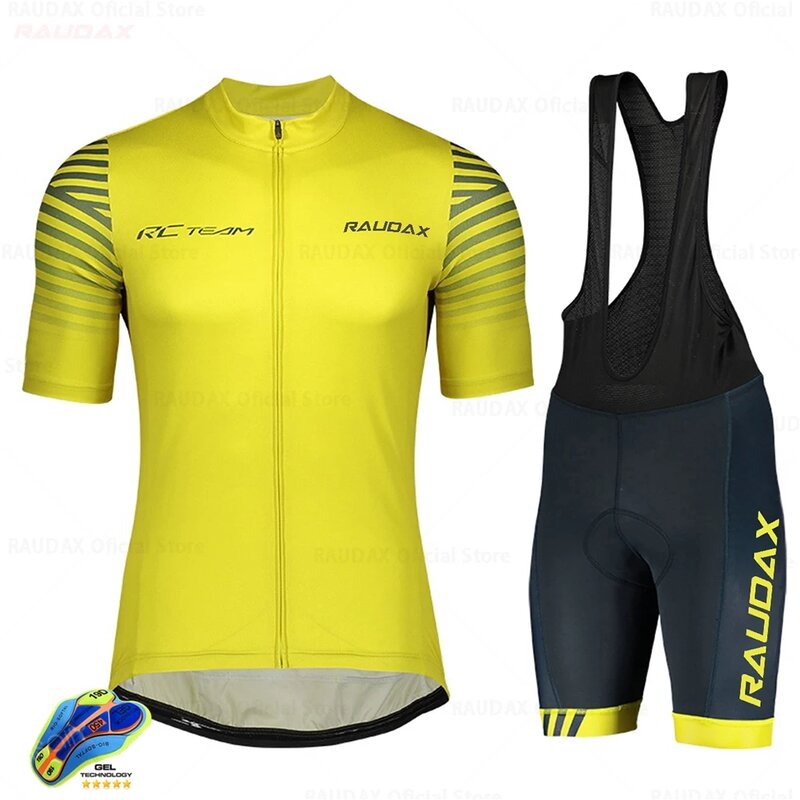 Nowy zestaw koszulek męskich 2022 z krótkim rękawem Raudax Rc letnia droga odzież rowerowa Outdoor Pro Team Ropa De Ciclismo Hombre szybkoschnący