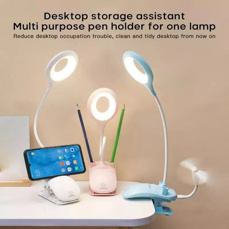 Lámpara Led de mesa creativa, luz de mesa de aprendizaje ajustable con temperatura de tres colores, enchufe de carga, doble uso