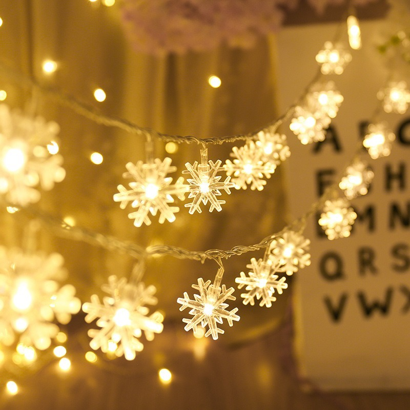 2/3/6m ghirlanda di fiocchi di neve natalizia luce a Led ghirlanda a batteria decorazione natalizia fata luce decorazioni per la stanza decorazioni per matrimoni