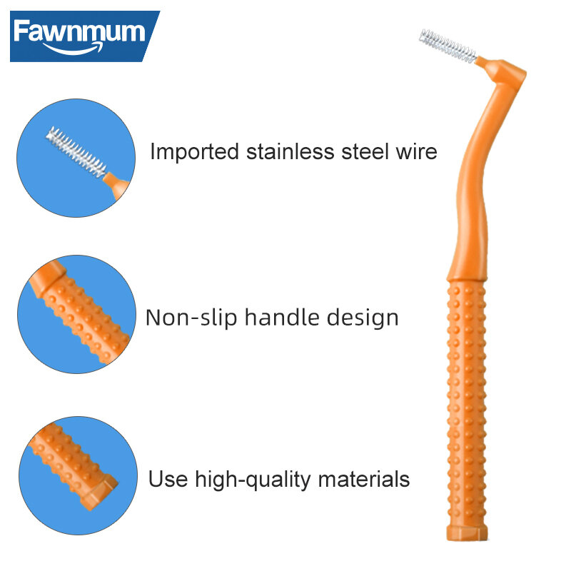 Fawnmum Interdental Brush30Pcs Clean Between Teeth Dental Interdental Brushes Oral Hygiene Plastic Toothpicks for Teeth Cleaning